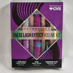 Maybelline New York False Lash Effect Volume Kit Very Black Mascara Gift NIP